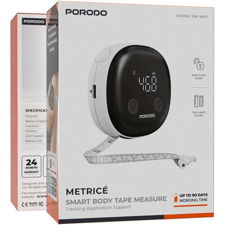 متر هوشمند بدن پرودو مدل Porodo METRICE Smart Body Measure Tape With Bluetooth