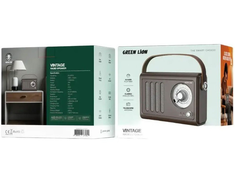 رادیو و اسپیکر بلوتوث گرین لاین Green Lion Vintage Radio Speaker