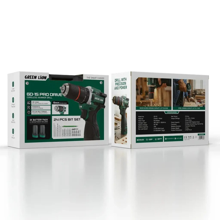 دریل چکشی شارژی گرین لاین مدل GD_15pro