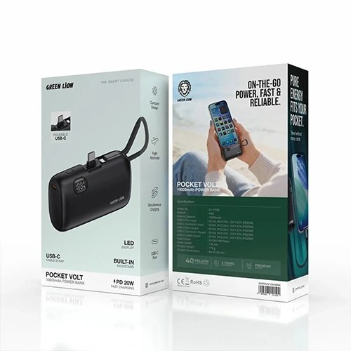 پاوربانک جیبی گرین لاین Green lion POCKET VOLT 10000mAh